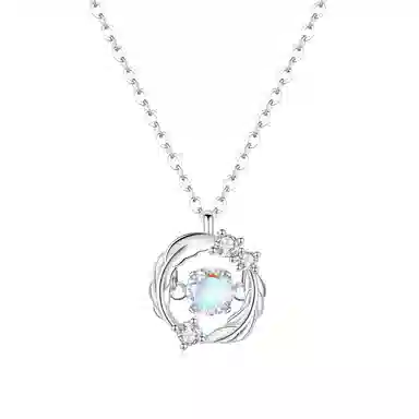 【免费刻字 S925银】六桂福 福韵金 羽你相伴项链 天使之羽小众轻奢可爱女生甜美 银 锁骨链 男女同款情侣款