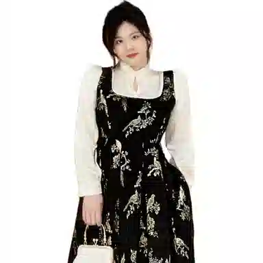 哒头下雨不愁 新中式时尚设计假两件旗袍长袖连衣裙 女款