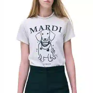 MARDI MERCREDI FW24 PEARL NECKLACE-OATMEAL BLACK T