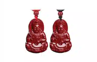 百利金 弥勒佛个性大气轻奢 国潮新中式复古锁骨链 再造辰砂朱砂 玉石项链 男女同款情侣款