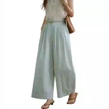 谜秀 薄荷绿云朵气球裤宽松百搭长裤休闲裤 女款