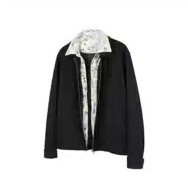 寻星记 美式复古高级感花领拼接假两件秋冬休闲宽松百搭长袖夹克外套 男女同款