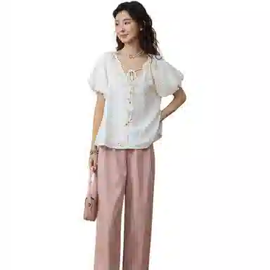 谜秀 潮流舒适简约短袖衬衫 女款