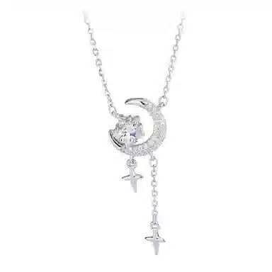 良碧 星月浪漫 美少女闪耀气质简约甜灵动森系小清新学院风时尚小众设计轻奢百搭通勤氛围感 冷淡风锁骨链 合金 项链 女款