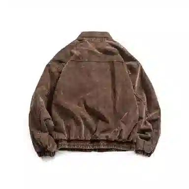 【dme】 美式潮牌做旧灯芯绒工装立领春秋潮流纯色宽松休闲时尚百搭舒适夹克外套 男女同款