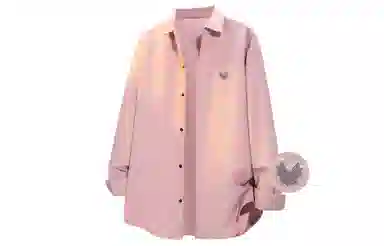 王者荣耀 烫钻高街美式纯色翻领基础款宽松舒适青少年高颜值休闲百搭时尚长袖衬衫 梦奇款 男女同款