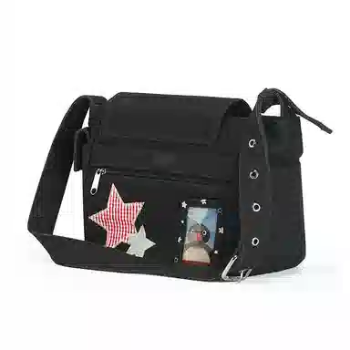 VANWALK Pingu Messenger Bag Large Denim Blue Classic Black