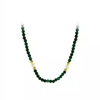 倾爱 新中式国潮 古风高贵优雅气质简约清新绿金流水#好运天然 玉髓 项链 女款