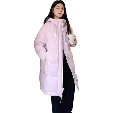 鸭鸭 保暖百搭时尚韩版中长款休闲长袖羽绒服 女款