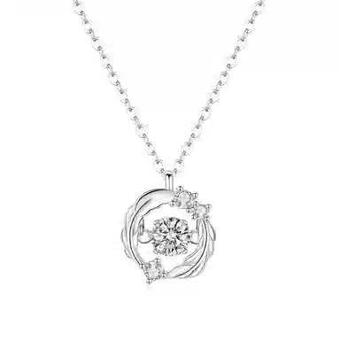 【免费刻字 S925银】六桂福 福韵金 羽你相伴项链 天使之羽小众轻奢可爱女生甜美 银 锁骨链 男女同款情侣款