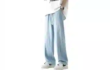 美式高街废土风纯色基础款复古做旧水洗弹力显高百搭宽松休闲直筒垂感舒适牛仔裤 男女同款