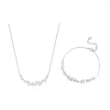 【 999纯银丨满钻爆闪 福韵金 】六桂福珠宝 紫藤花微笑宝石花朵轻奢浪漫小众设计在逃公主高级甜美温柔气质百搭百搭好运 足银 手链 女款