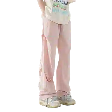 佑麟 美式褶皱速干裤子夏季薄款冰丝伞兵裤垂坠感宽松直筒裤休闲裤 男女同款