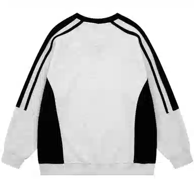 王者荣耀 鲁班七号款 美式复古街头撞色插肩袖胸口大印花潮流设计宽松休闲套头长袖圆领卫衣 男女同款