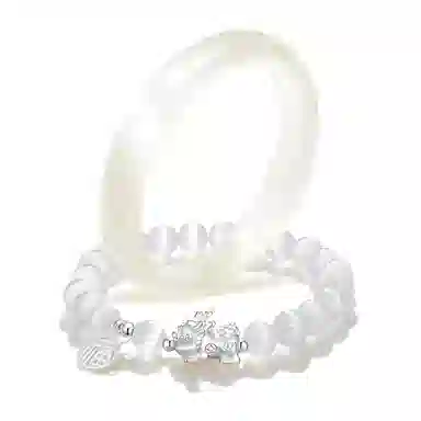 【细腻清透*纳福貔貅】 郁馨 精品级少女感温婉 转运盘玩珠复古清冷感一步一响恋爱磁场#好运 玻璃猫眼 手镯 女款