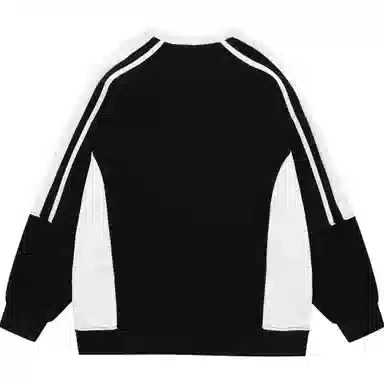 王者荣耀 鲁班七号款 美式复古街头撞色插肩袖胸口大印花潮流设计宽松休闲套头长袖圆领卫衣 男女同款