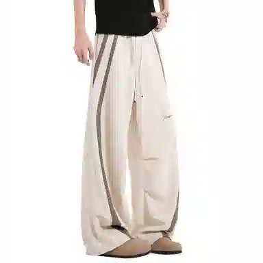 王者荣耀 明世隐款 美式街头无性别主义穿搭撞色分区设计宽松柔软舒适拖地长裤休闲裤 男女同款