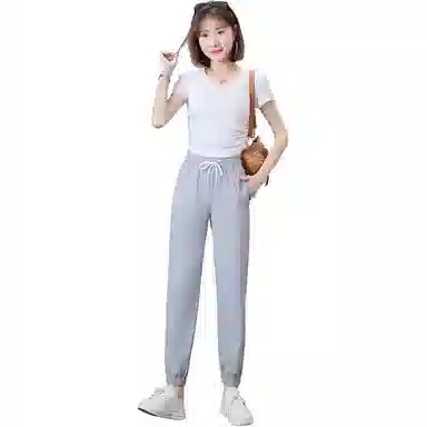 左岸 简约时尚日常潮流百搭纯色户外通勤舒适轻盈柔软透气束脚休闲裤 女款