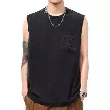 微牛 夏季宽松运动休闲汗衫韩版男大潮流背心 男款