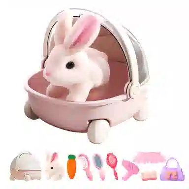 益米 电动毛绒玩偶兔子  仿小动物 会走会叫 玩具