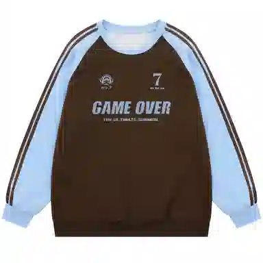 王者荣耀 鲁班七号款 美式街头复古拼色撞色插肩袖宽松柔软亲肤百搭潮流套头长袖卫衣 男女同款