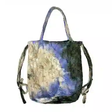 咩奇 小众设计感复古高级感民族风 棉 双肩斜挎单肩包 男女同款情侣款 薄荷奶酪