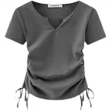 THREE V-Neck Drawstring T-Shirt