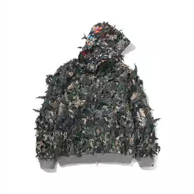 A BATHING APE TREE EDGE CAMO Shark Zip Hoodie