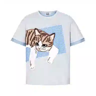 VALLEYOUTH Embroidered Plaid Patchwork Tee