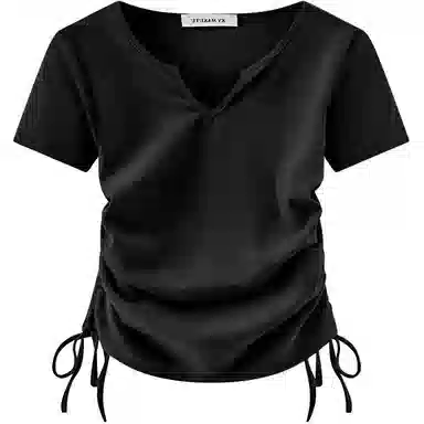 THREE V-Neck Drawstring T-Shirt