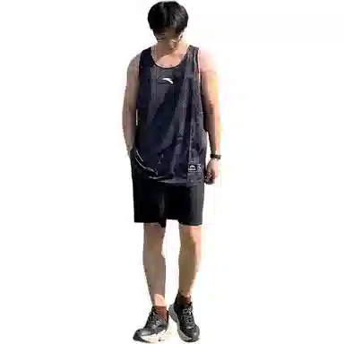 超级安踏 满印圆领舒适吸湿排汗百搭休闲篮球背心 男款 豆灰绿
