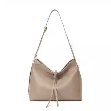 红蜻蜓 慵懒风时尚简约高级感 合成革 腋下单肩包 常规 女款 气质灰/米白色