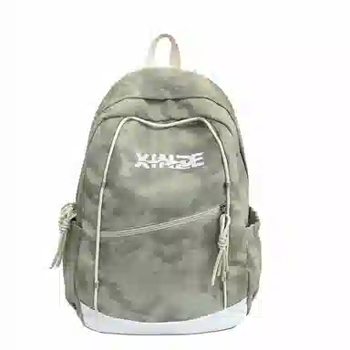 泰格奴 纯色字母休闲百搭高颜值精美配色质感旅行潮流初高中大学生上课书包 尼龙 双肩包 男女同款情侣款 白色/绿色/黑色/粉红色/酒红色