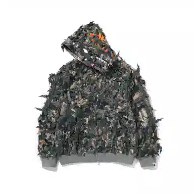 A BATHING APE TREE EDGE CAMO Shark Zip Hoodie