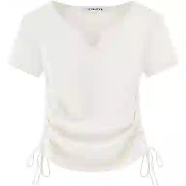 THREE V-Neck Drawstring T-Shirt