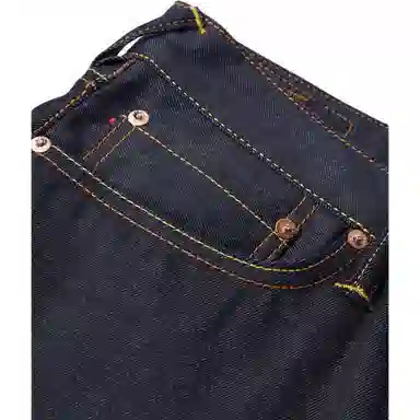 EVISU雷神刺绣口袋大m印花窄脚锥形裤牛仔裤