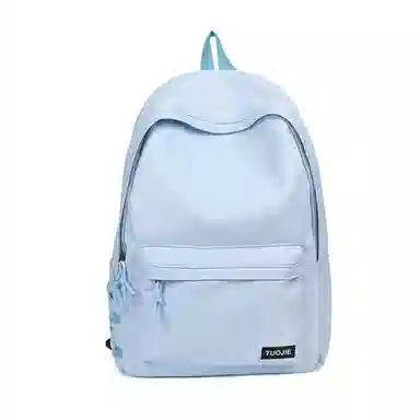 單倉 日韩系纯色简约设计轻便耐磨舒适背包初高中学生大容量通勤百搭书包 斜纹布 双肩包 常规 男女同款情侣款 黄色/绿色/蓝色/黑色