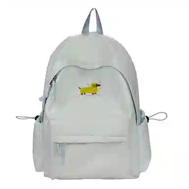 單倉 高颜值可爱腊肠狗轻便耐磨背包学院风初高中学生大容量通勤百搭书包 牛津布 双肩包 常规 男女同款情侣款 白色/黄色/蓝色/黑色