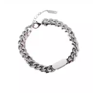 艾卡拉 古巴朋克小众设计感百搭简约设计 钛钢 手链 男款