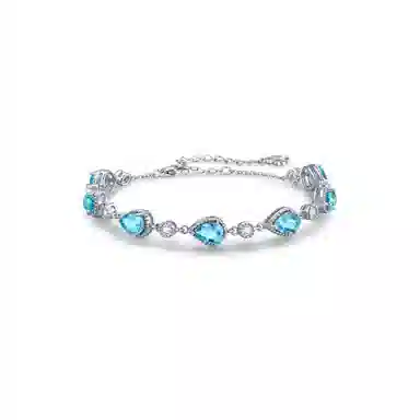 法思梵 复古水滴彩色手饰 浪漫海洋之心 轻奢优雅 灵动闪耀#好运天然 紫水晶 手链 女款