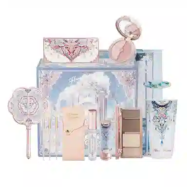 花知晓 雪绒礼盒彩妆套装 自然玻璃唇哑光