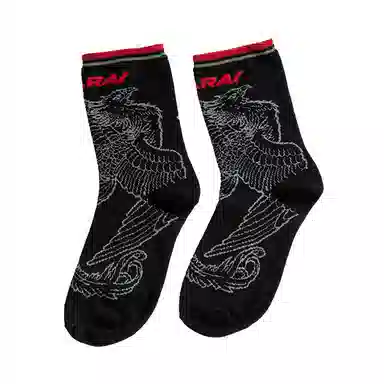 鬼洗 经典弹力中性金鸟袜子中筒袜 男款