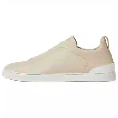 Zegna Triple Stitch Low Top Sneakers Light Beige