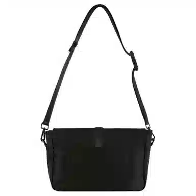 EVISU Printed Multi-Pocket Messenger Bag Black