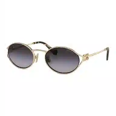 Miu Miu Oval Sunglasses Gold