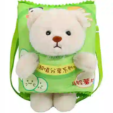喜顽童 薯片小熊穿衣小熊 萌宠可爱 玩偶周边