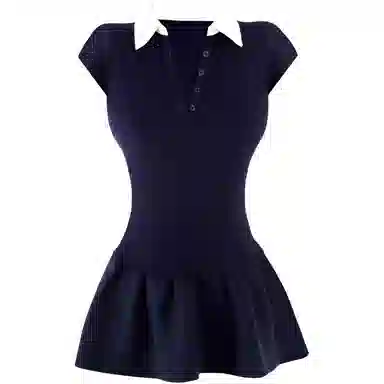 苏九儿 纯欲假两件夏季高腰修身短袖连衣裙 女款