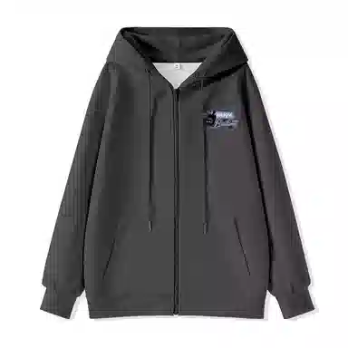 棉致 潮流个性活泼小猫涂鸦时尚百搭牛奶丝复合抗皱无性别主义宽松休闲长袖卫衣 女款