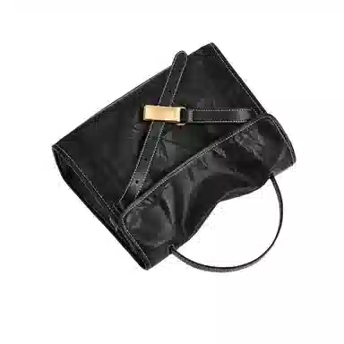 妙迪 通勤百搭凯莉包 牛皮 单肩斜挎手提包 常规 女款 子夜黑