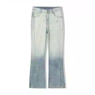 CHUAN QI BAO LUO Gradient Loose Straight Cargo Jeans